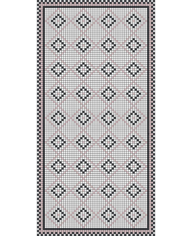 Roma Pink Easy to Clean Vinyl Mat, Rectangle 5' x 7'