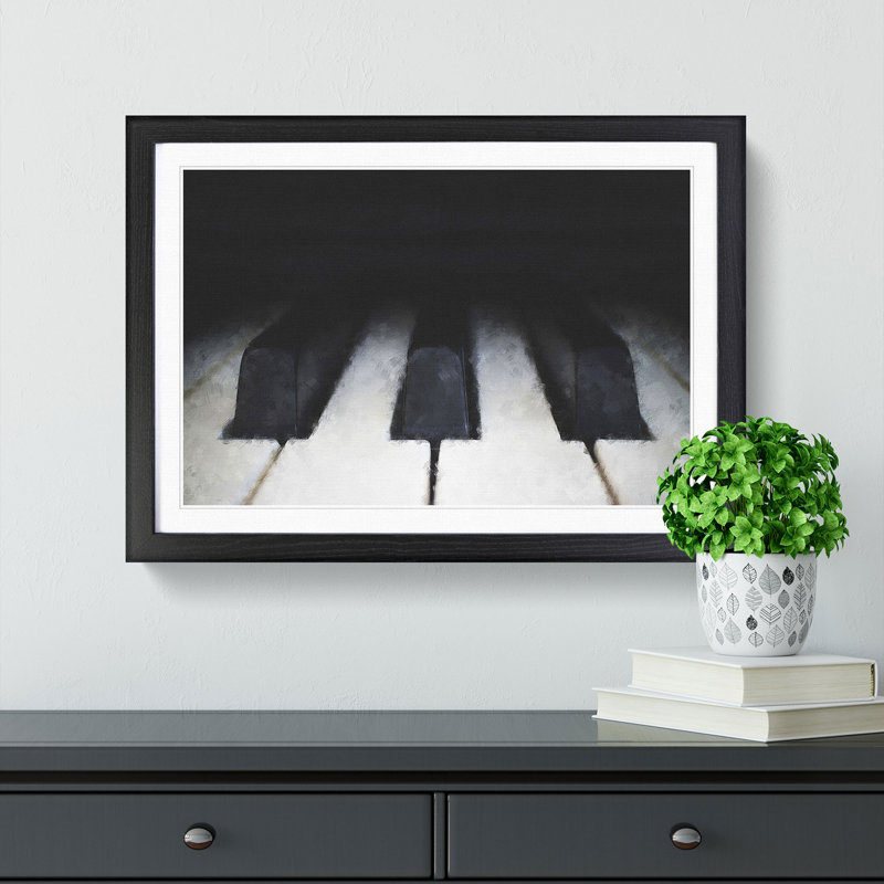 Keys of the Piano - Picture Frame Painting Print, 33cm H x 45cm W x 2cm D, Black Framed