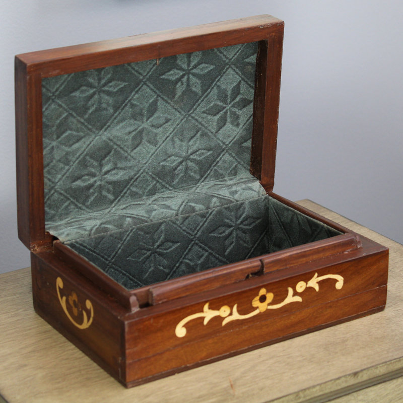 Coffret décoratif en bois de bois d’éléphant à pois fabriqué à la main Agra