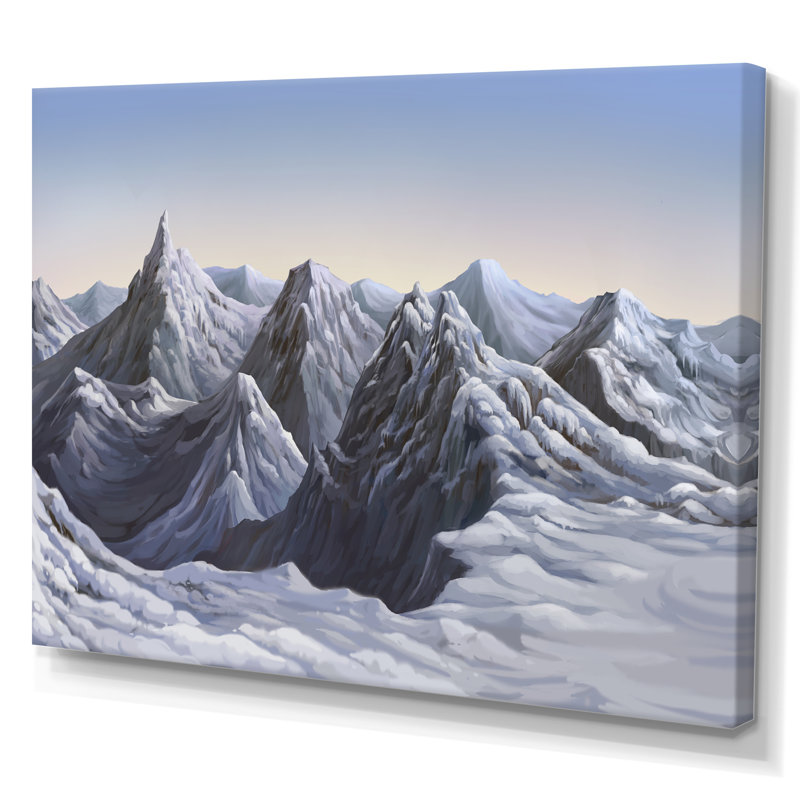 «White Winter Snow Mountain», peinture sur toile, H 8 po x l 12 po x P 1 po, Toile tendue