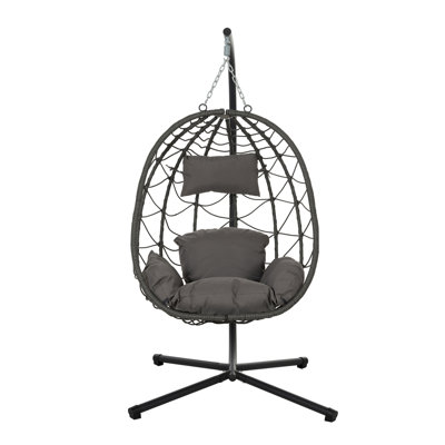 Fauteuil à œufs avec support Balancelle d'extérieur d'extérieur à suspendre Fauteuil à œufs suspendu avec support pour chambre à coucher Balcon