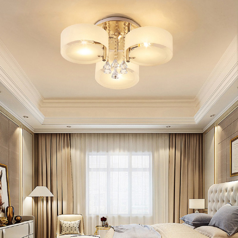 Hemby 65cm Modern Round Acrylic 3-Light  Semi Flush Mount