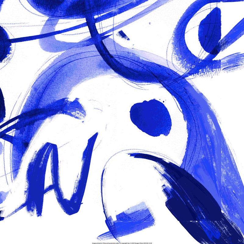 Impression sur toile Bold Brushy Cobalt, L 12 po x H 12 po