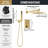 LAVA ODORO Modern Square Shower System With Rainfall Shower Head And Handheld Spray, Pressure Balanced Valve, All-Metal Construction, Diverter Trim Kit-114406163
