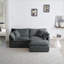 Canapé modulaire: canapé en L 2 places avec repose-pieds pour petits espaces | Gris ardoise | Chenille-1650201152