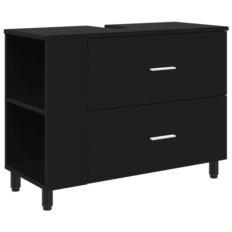 80 mm Single Double Bathroom Vanity Base, Black