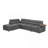 Grey Fabric Sectional Sofa with Storage Ottoman