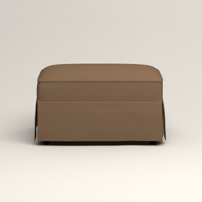Jameson Upholstered Ottoman, Bevin Natural Linen Blend