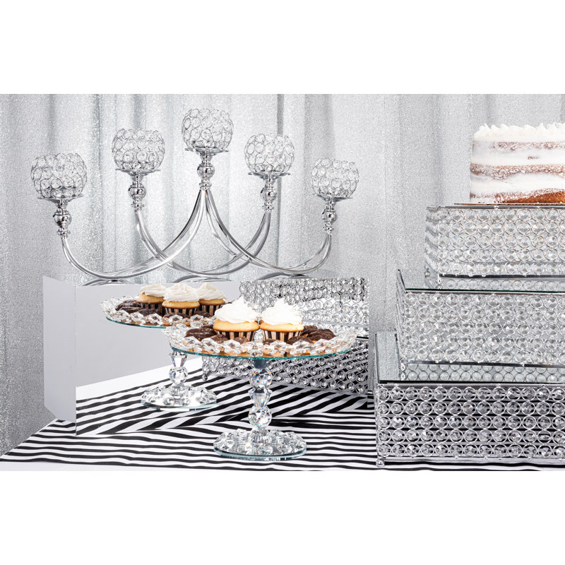 13.25'' H Tabletop Candelabra, Silver