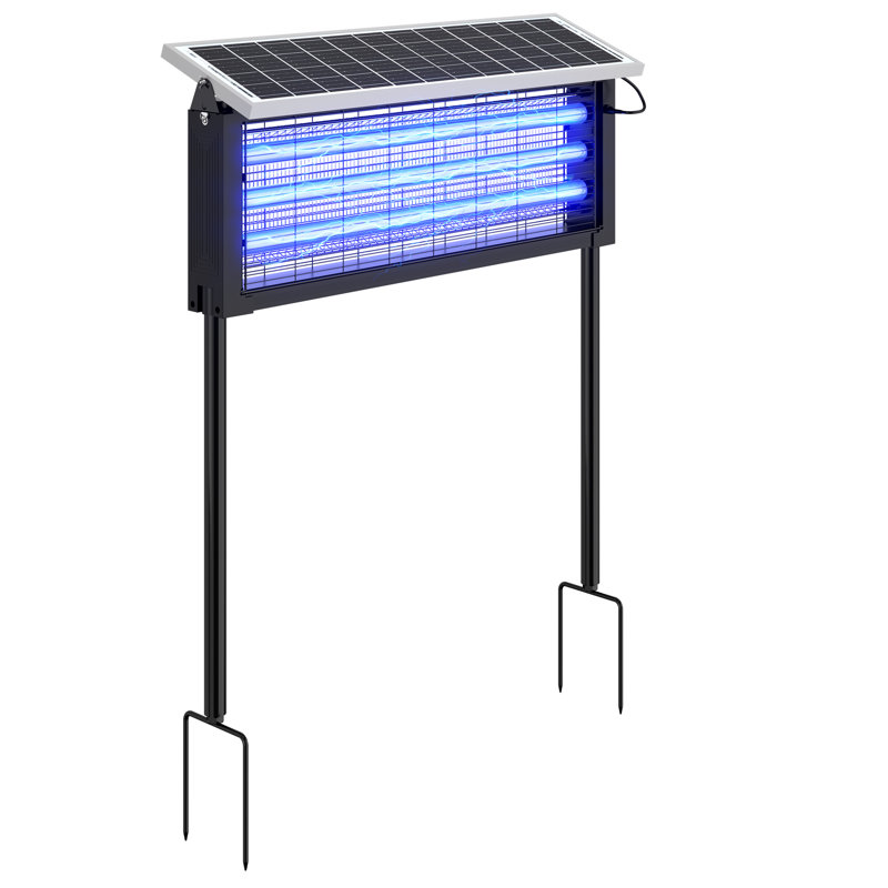 Lampe solaire anti-moustique avec panneau solaire rechargeable Fly Zapper pour utilisation intérieure et extérieure, 3