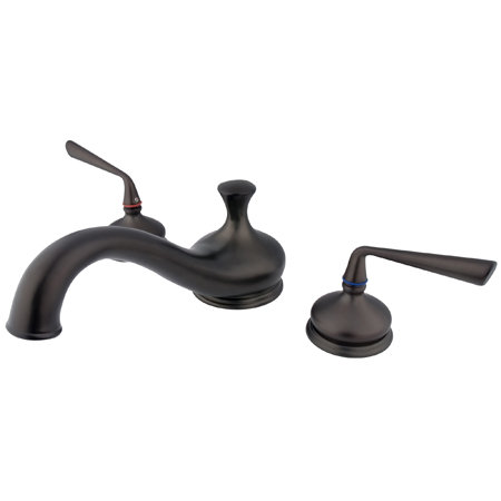 Copenhagen Double Handle Deck Mounted Roman Tub Faucet, Oil Rubbed Bronze