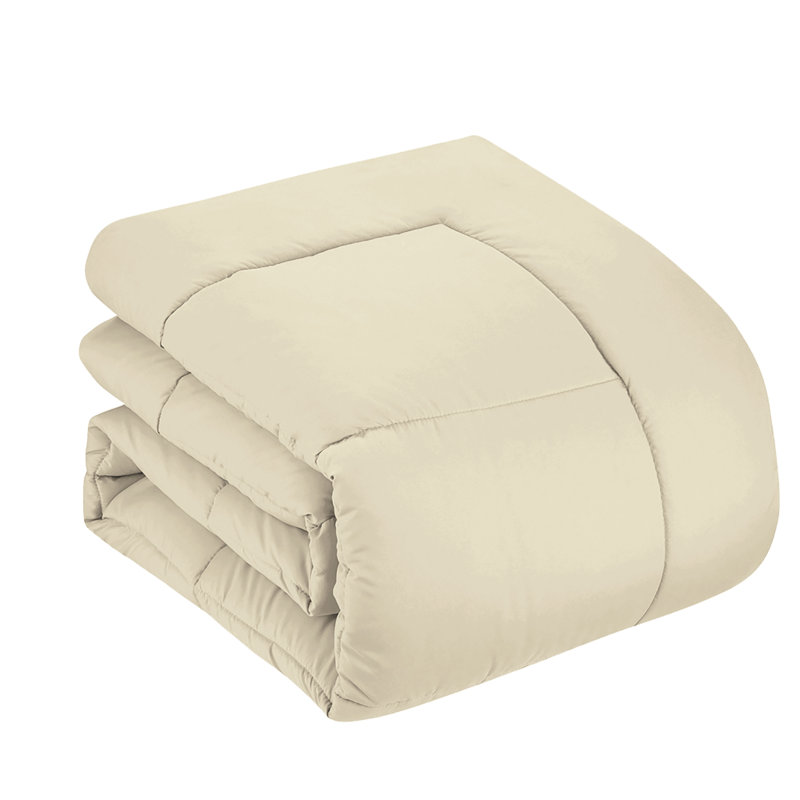 Luxury Alternative Comforter and Sheet Set, Cream, Queen Comforter + 6 Additional Pieces