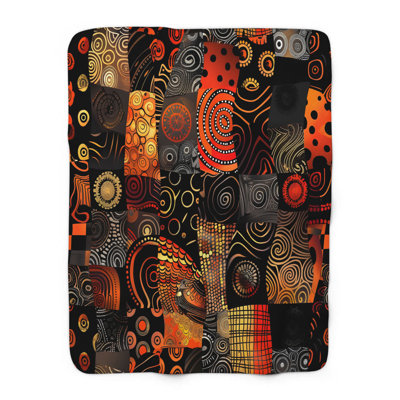 Décoration africaine - couverture en sherpa de qualité supérieure 1 pièce - reproduction d'art luxueuse