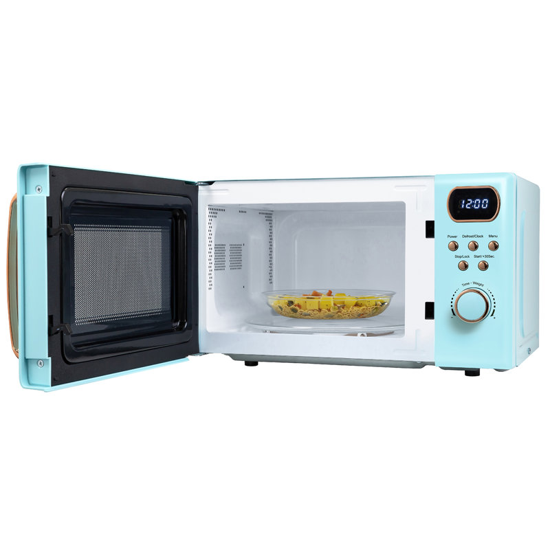 Abode AMD2004GRG, 20L Digital Microwave in Blue with Rose Gold Accent