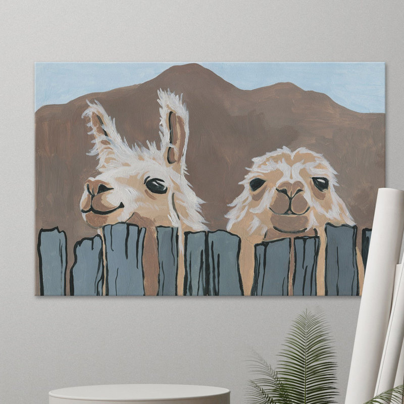 " Peekaboo Llamas ", 16" H x 24" W