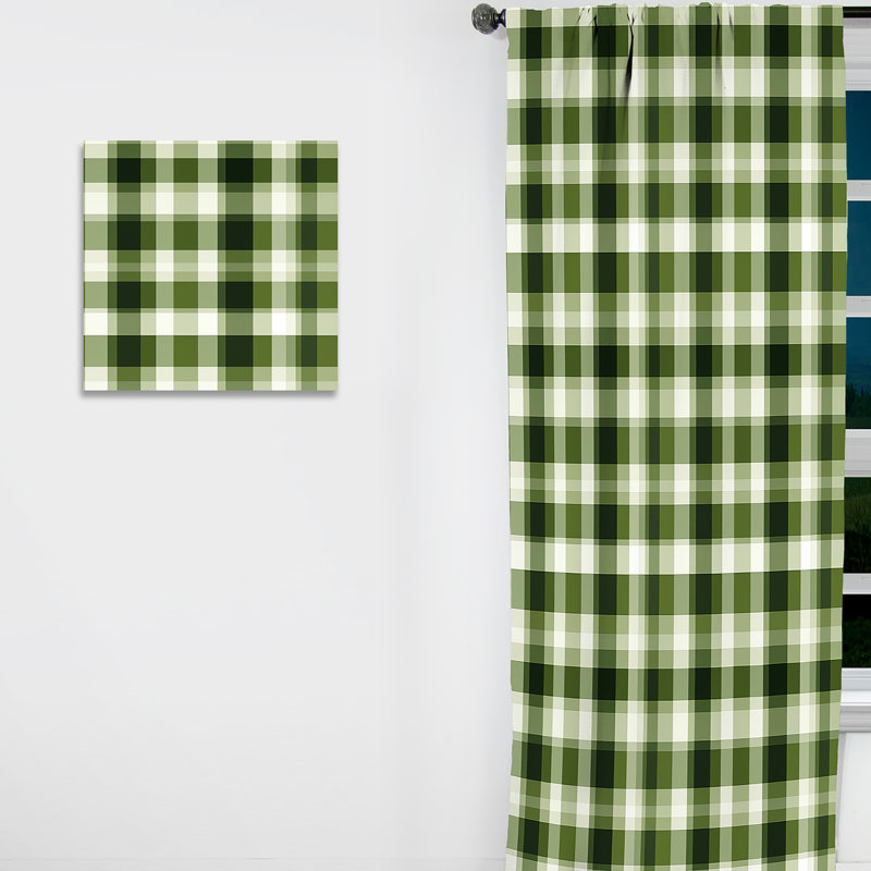 Rideau écossais à carreaux obscurcissant UK Green Elegance I - 1 panneau, L 52 po x L 120 po
