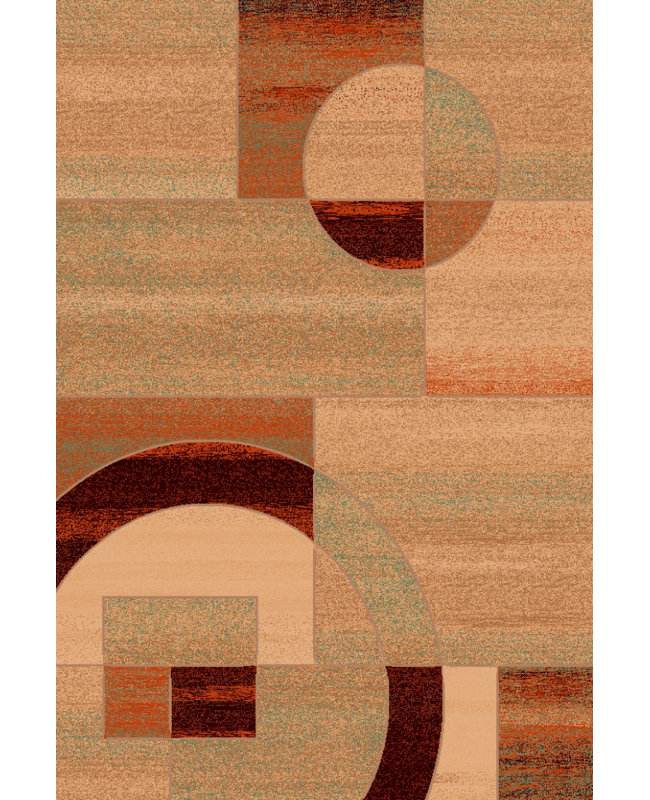 Abstract Wool Area Rug, Rectangle 70 x 135cm