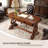 53.15"Brown Retro Rectangle Solid Wood Writing Desk,3-drawer-2079779791