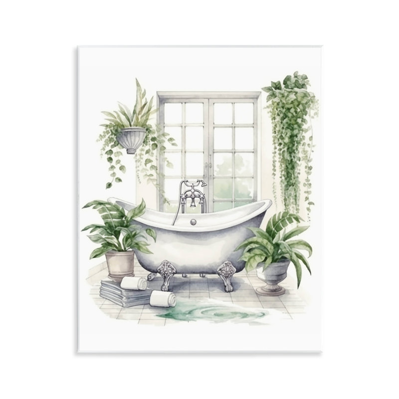 Plaque murale pour baignoire et fenêtre «Lush Greenery», par Lettred and Lined