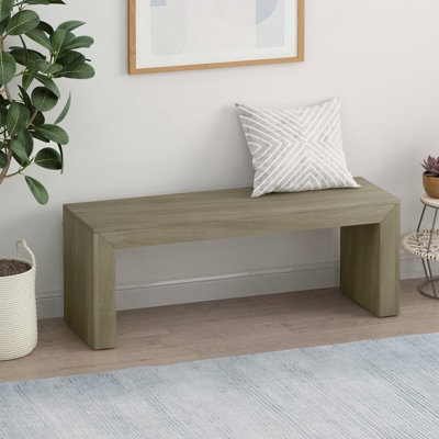Acacia Wood Dining Bench, Light Gray Oak