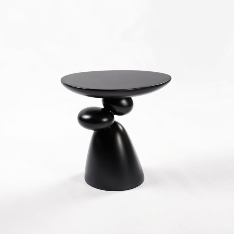 Table de bout Lucky Stone, Blanc lait