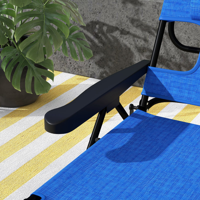 Chaise longue d'extérieur Shinice, Bleu très foncé