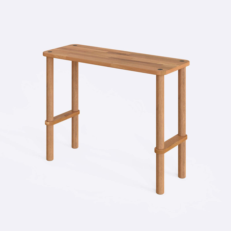 Console étroite Anderson, table d'entrée en bois de hêtre massif pour le couloir et le salon