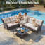 Ensemble de canapé d'angle en résine tressée 2 pièces pour terrasse avec table basse-1115775428