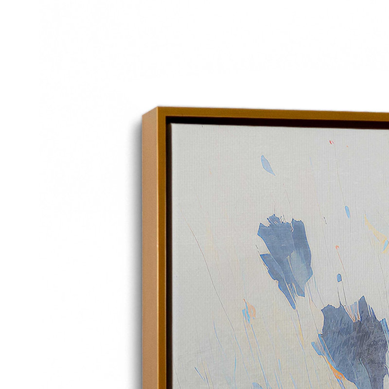 Blue Blooms Rising II, reproduction sur toile dans un cadre, H 36,75 po x l 24,75 po, Or poli