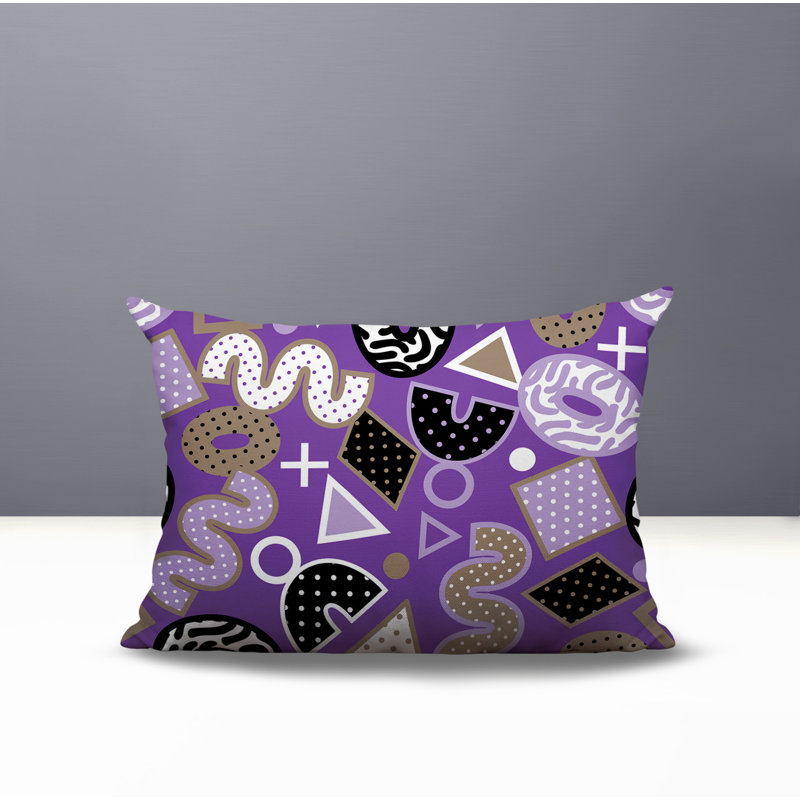 Coussin lombaire réversible intérieur / extérieur Zyra, Rectangle H 14 po x l 20 po, Mauve