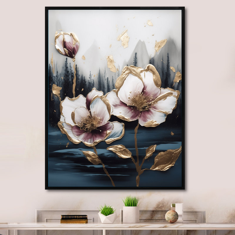 Tulipe rose Cascade III - impression, H 20 po x l 12 po x P 1 po, Cadre flottant noir
