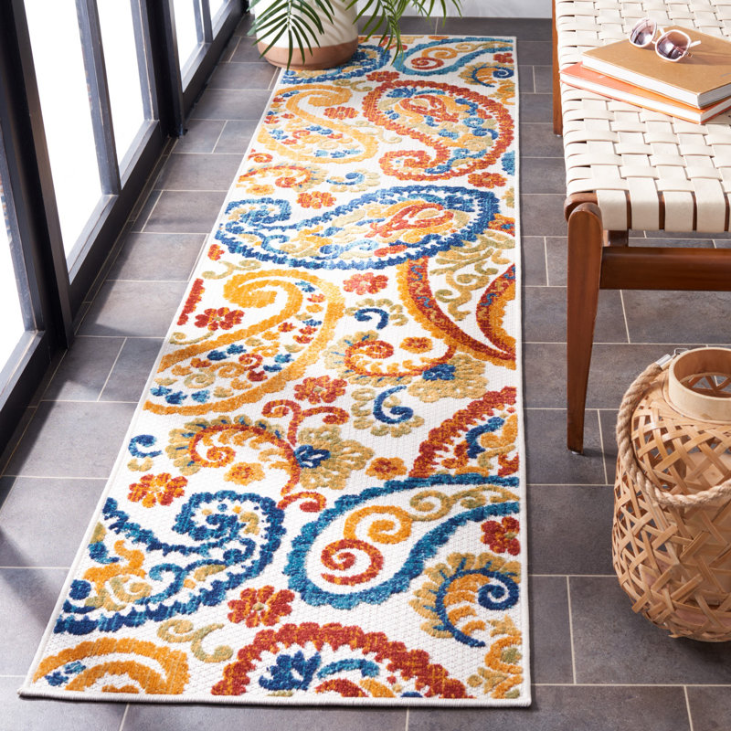 Schneck Performance Paisley Indoor/Outdoor Area Rug, Runner 2' x 8'
