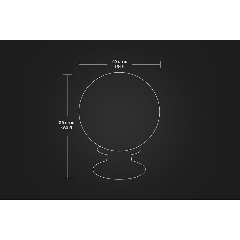 Lampe de table 21,6535 po Black Base Sphere Moon
