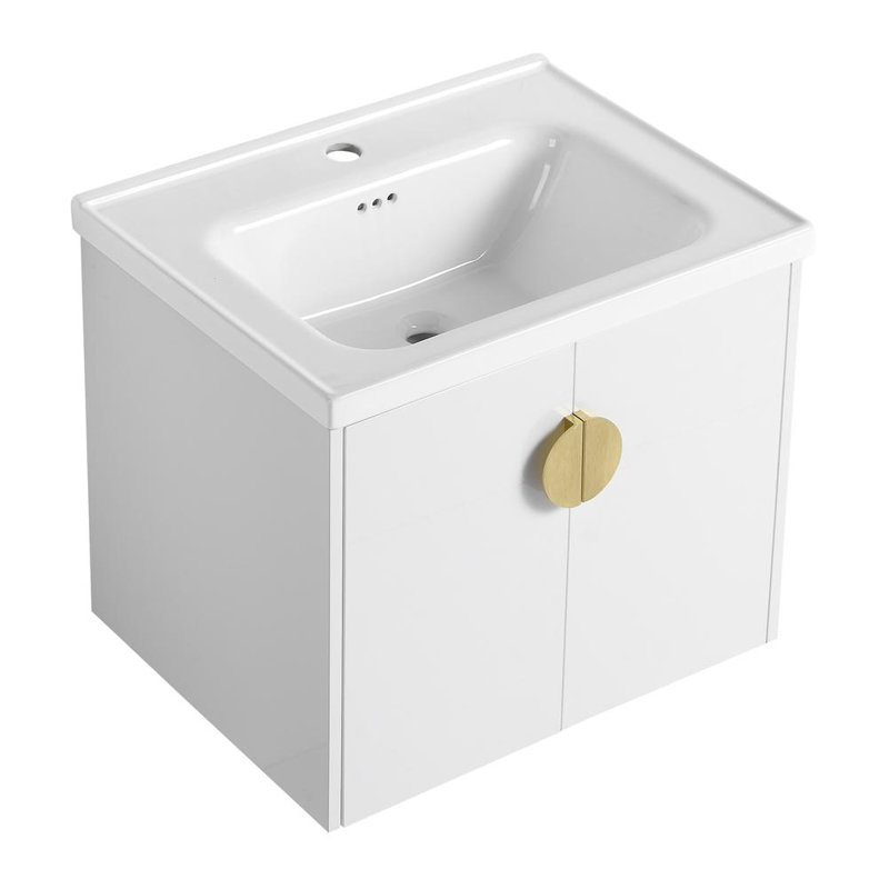 24'' Single Bathroom Storage Vanity With Ceramic Top Sink
