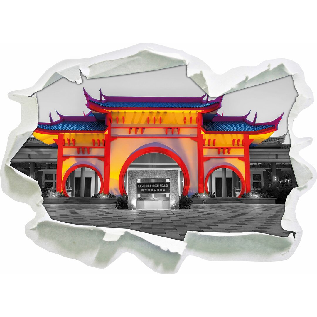 Bunte chinesische Tempel Wandaufkleber