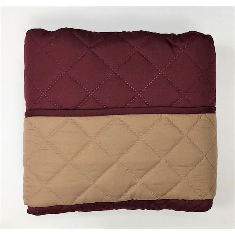 Housse pour fauteuil à coussins carrés réversible, Vin / Moka