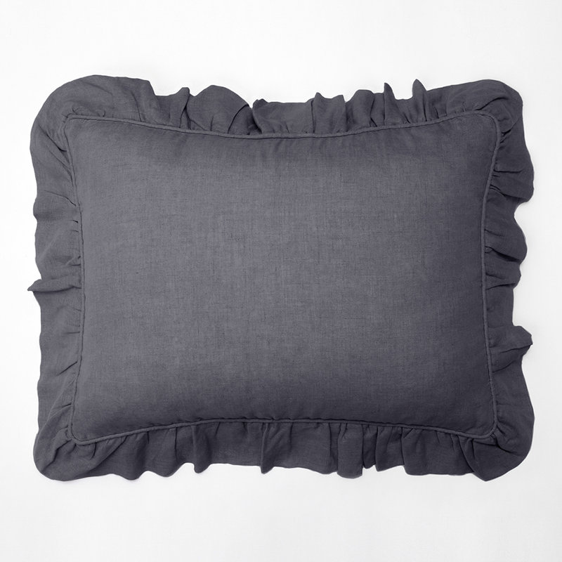 Ensemble de taies décoratives en mélange de lin Banji - Standard, Corail, Simple