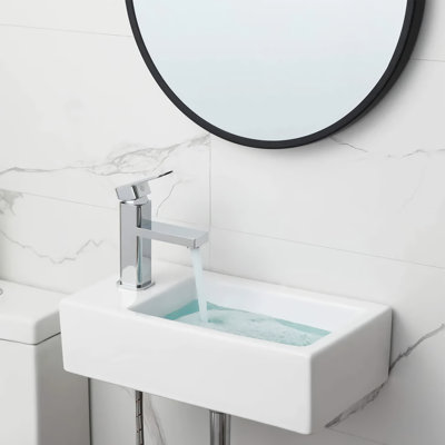 MOHOME 10'' Ceramic Rectangular Bathroom Sink