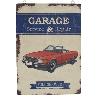 Décoration murale "service de garage et réparation" avec une sagesse de sagesse antique