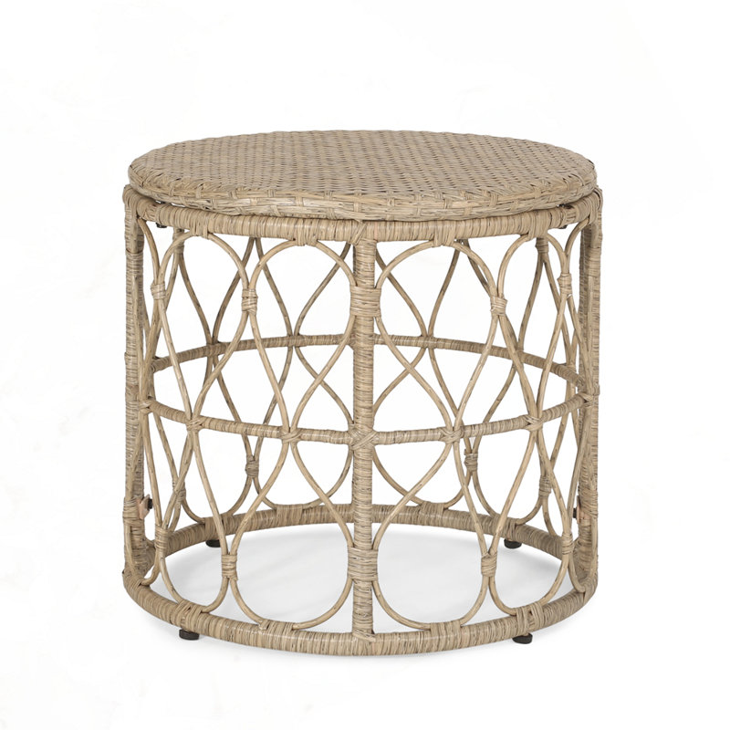 Outdoor Patio Side Table, light Brown