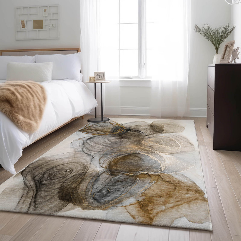 Cerrito Premium Machine Washable Cerrito AMF513 Brown Rug, Rectangle 5' x 7'6"