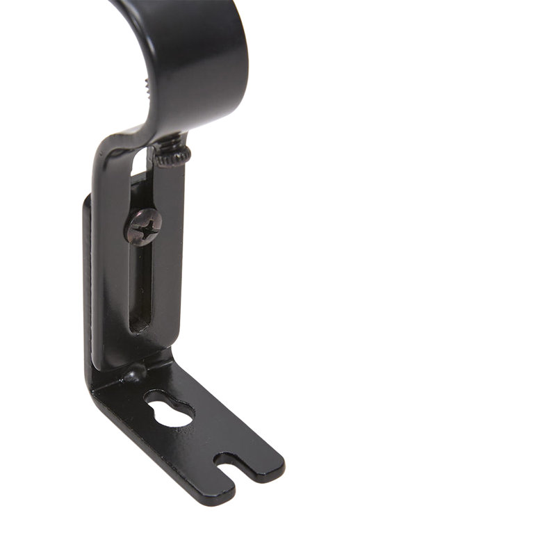 Black Aluminium Alloy, Resin Adjustable 3cm Bay Window Single Curtain Rod, 3cm H x 121cm W x 3cm D