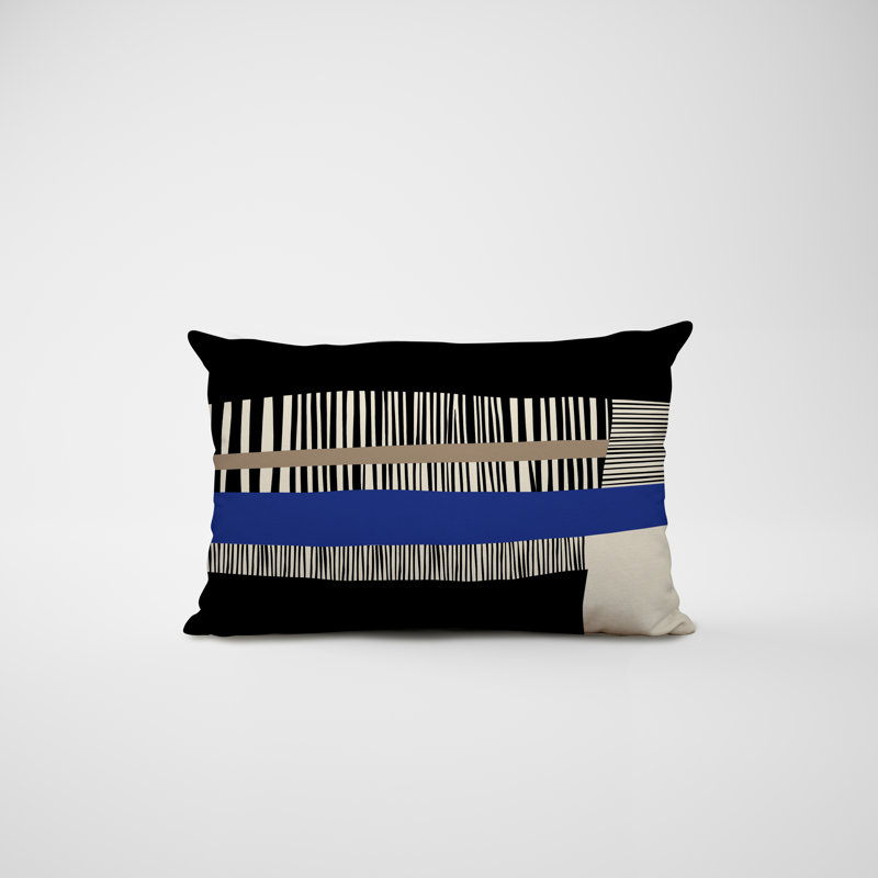 Housse et insert de coussin rectangulaire intérieur / extérieur en polyester / mélange de polyester Chamu, H 18 po x l 25 po