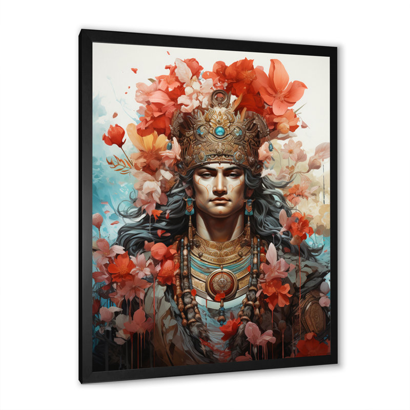 «Dadash Emperor Ashoka Benevolent Portrait», reproduction sur toile, Cadre photo noir, H 20 po x l 12 po x P 1 po