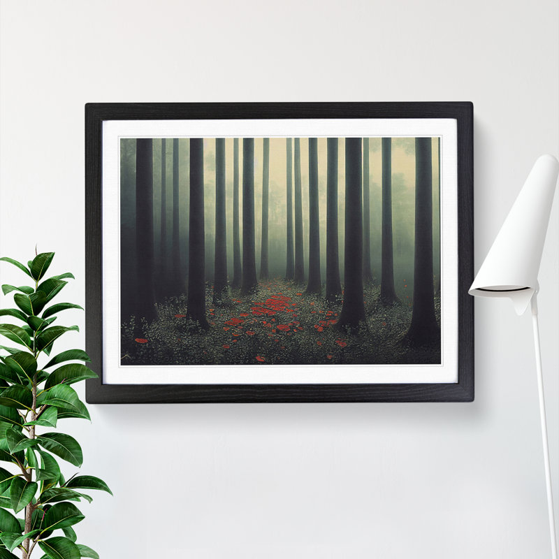 Fascinating Forest - Single Picture Frame Painting, Black, 46cm H x 64cm W x 2cm D