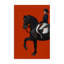 Jockey et cheval sur toile orange par Amelia Noyes-1845724633