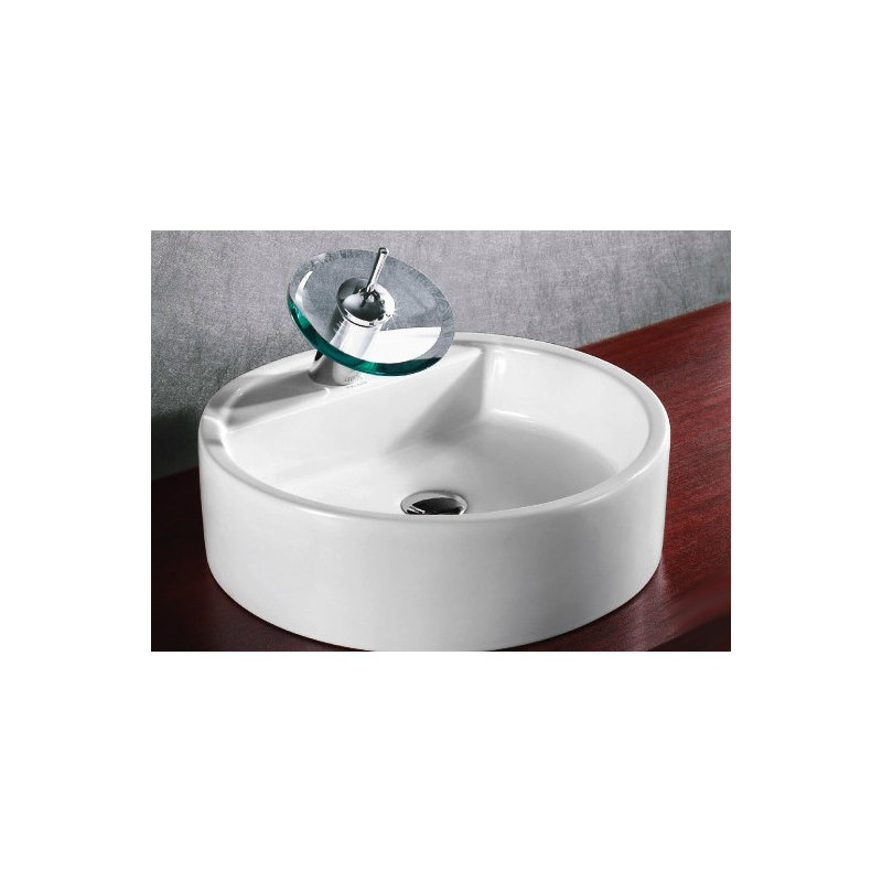 Caracalla 19.92'' Glossy White Ceramic Circular Bathroom Sink
