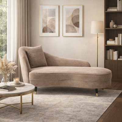 Chaise longue incurvée en velours, canapé inclinable rembourré pour chambre, salon ou bureau, style nomade