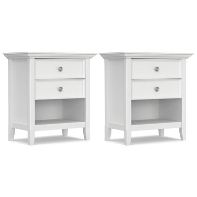 Ensemble de 2 tables de chevet blanches en bois massif Amherst (ensemble de 2)
