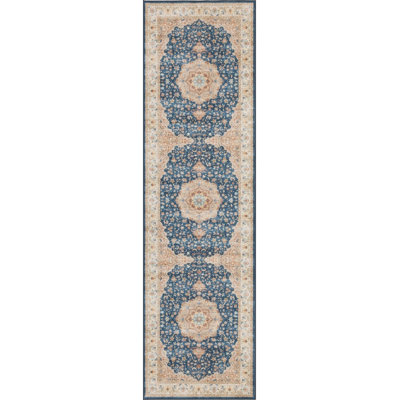 Eaglin A7B7F056BD2E4949B42D6AF90961690D Navy Runner Rug